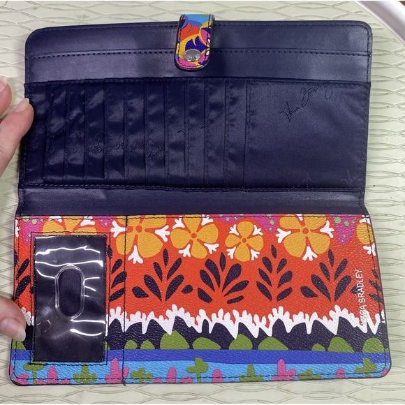 Vera Bradley Womens Pattern Play Rio Stripe Slim Wallet/Clutch 4.5x9" - Picture 4 of 10